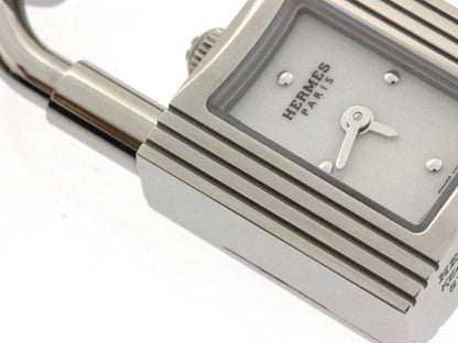 Hermes Kelly Mini Watch Stainless Steel Sparkling White Lacquer Dial Quartz — view 6