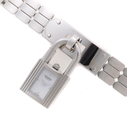 Hermes Kelly Mini Watch Stainless Steel Sparkling White Lacquer Dial Quartz — view 2