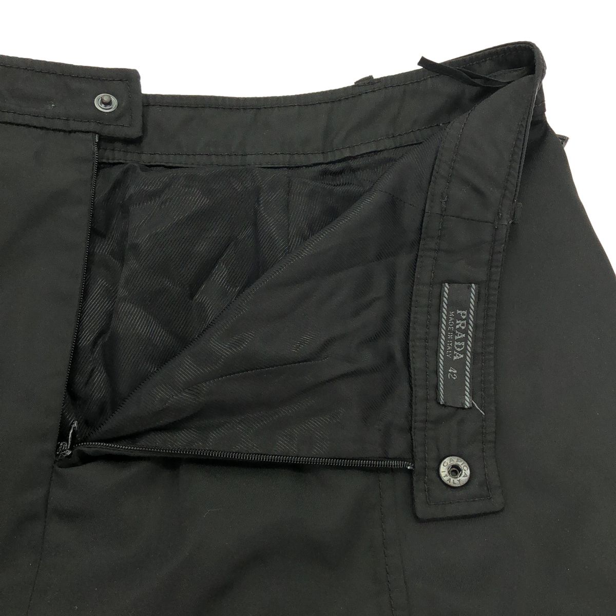 Prada Zip Pocket Nylon Mini Skirt Black 42 — view 4