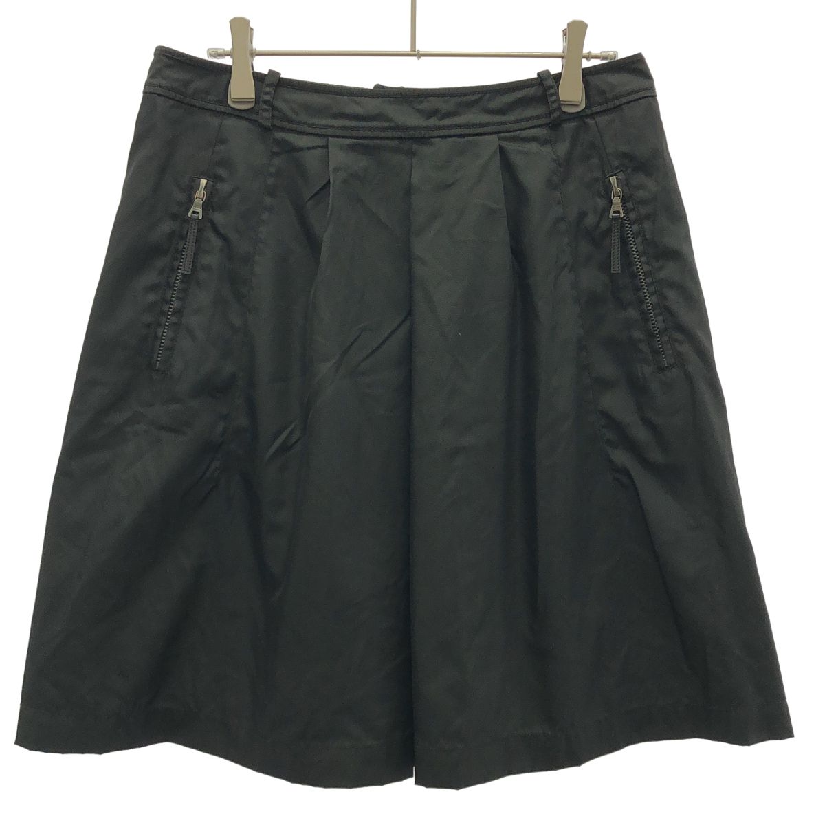 Prada Zip Pocket Nylon Mini Skirt Black 42