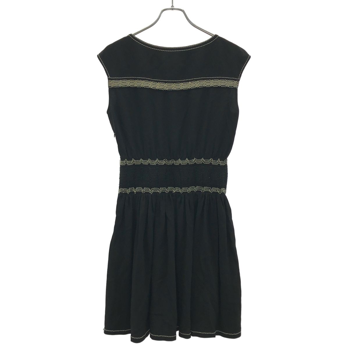 Prada Sleeveless Stitch Design Dress Black — view 2