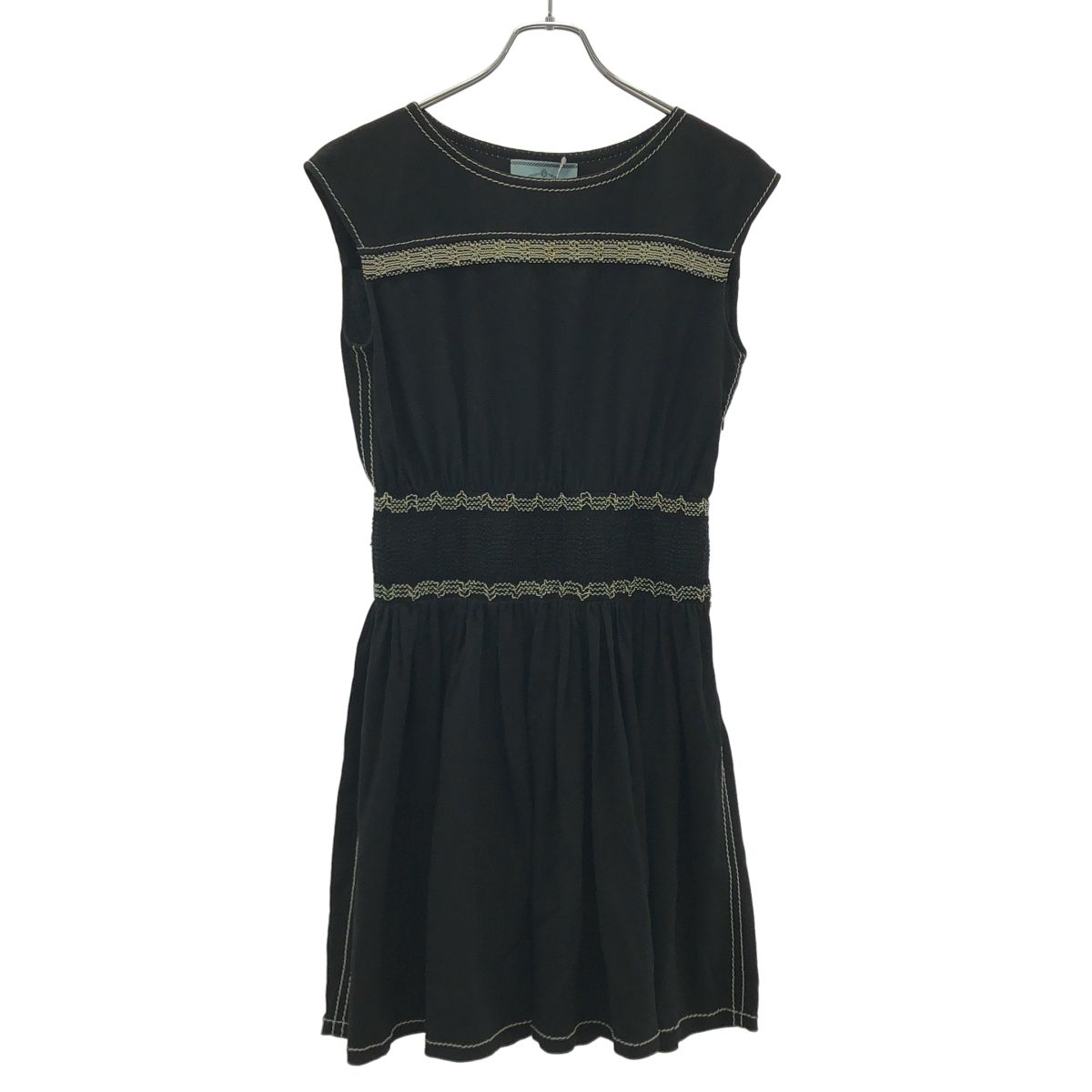 Prada Sleeveless Stitch Design Dress Black