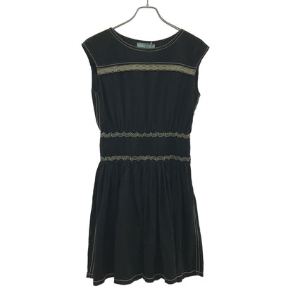 Prada Sleeveless Stitch Design Dress Black