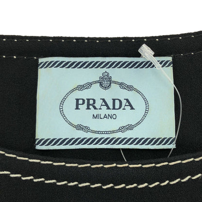 Prada Sleeveless Stitch Design Dress Black — view 3