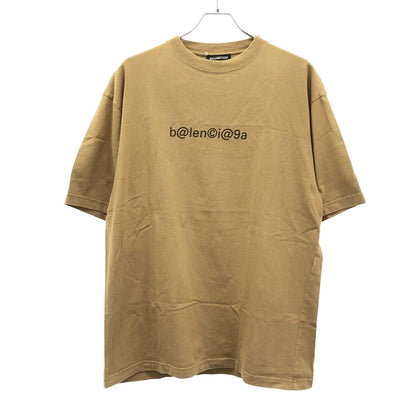 Balenciaga Logo Print T-Shirt Camel Brown XS