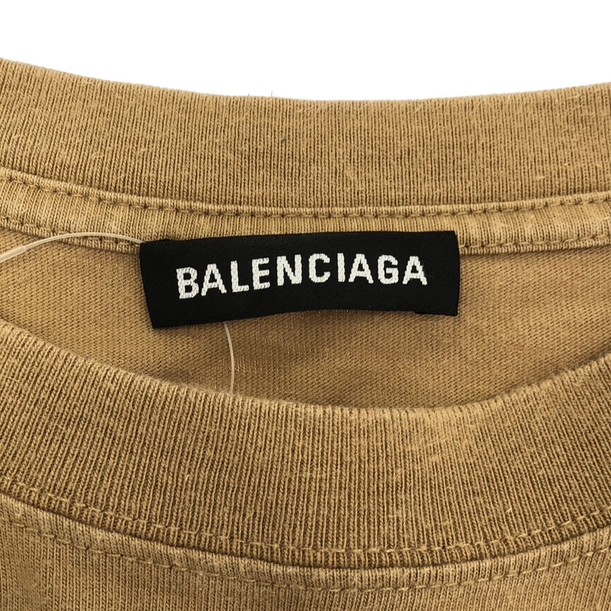Balenciaga Logo Print T-Shirt Camel Brown XS — view 3