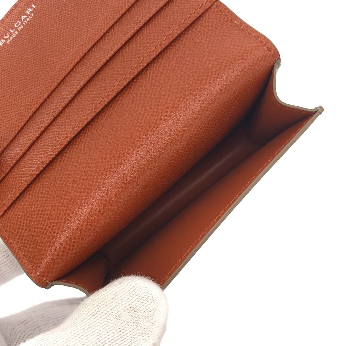 Bvlgari Leather Card Case Greige — view 5