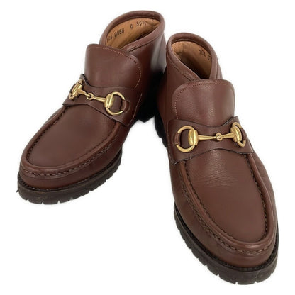 Gucci Short Boots Horsebit Moccasins Dark Brown Leather — view 2