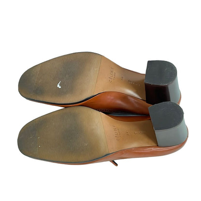 Celine Pumps Light Brown Peep Toe Phoebe Philo Era Leather Heels — view 4