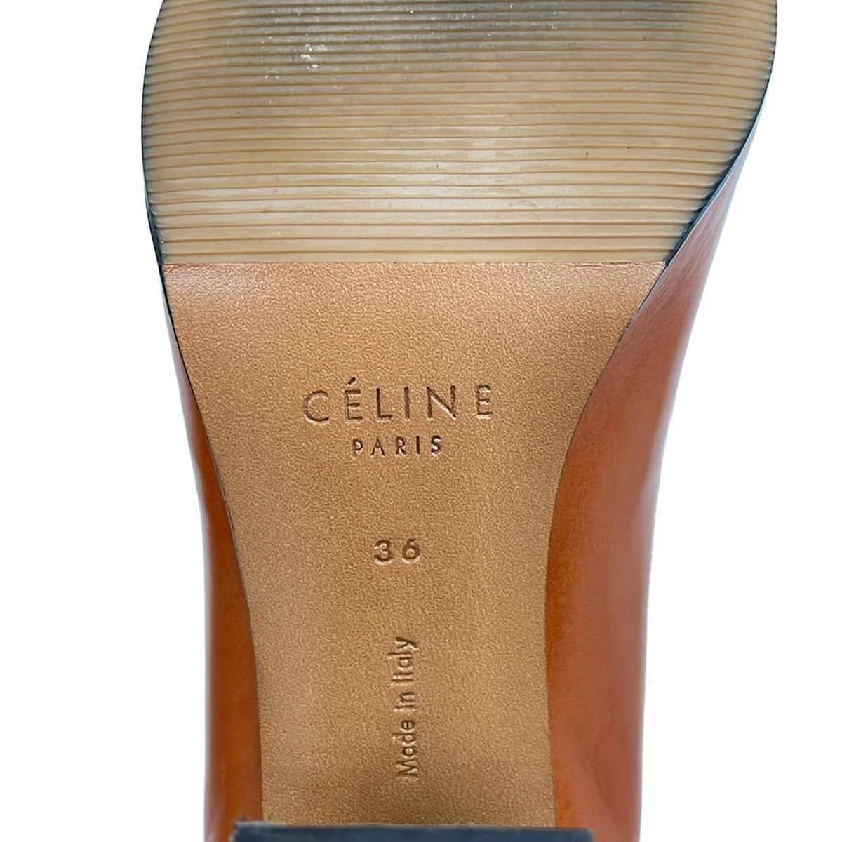 Celine Pumps Light Brown Peep Toe Phoebe Philo Era Leather Heels — view 6