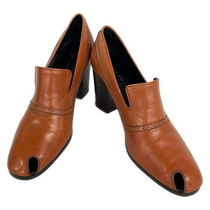 Celine Pumps Light Brown Peep Toe Phoebe Philo Era Leather Heels — view 2