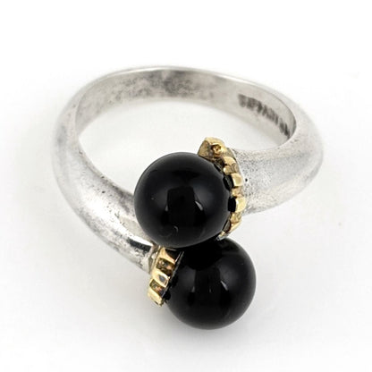 Tiffany & Co Ring 18k Silver Onyx Black — view 2