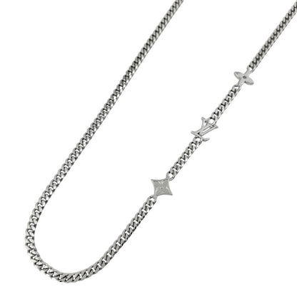 Louis Vuitton Necklace Monogram Low Flower Metal Silver