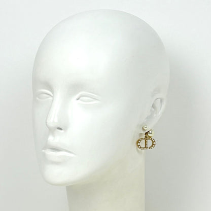 Dior Earrings Tribal Swing Faux Pearl Gold White — view 4