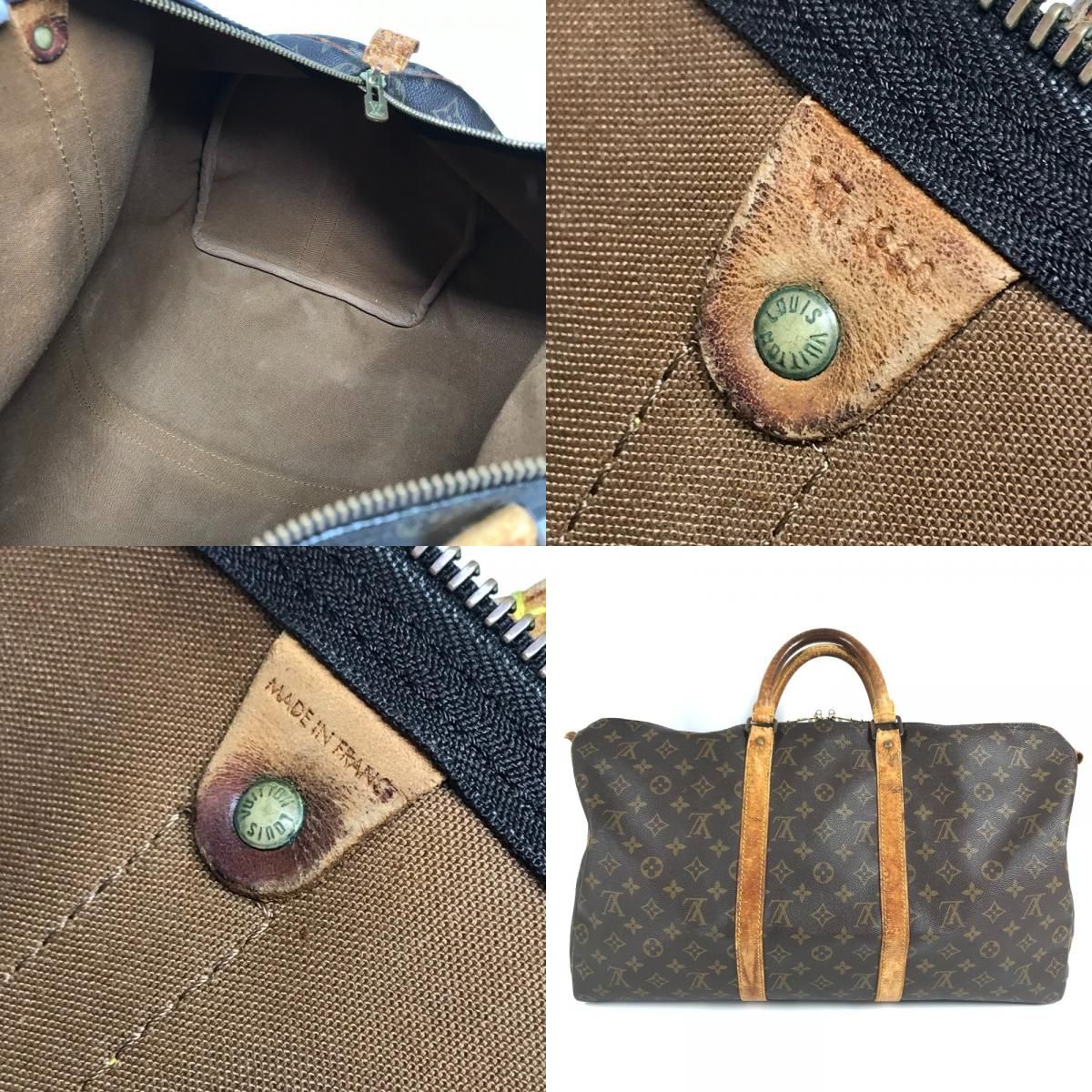 Louis Vuitton Boston Bag Keepall Bandouliere 50 Monogram Canvas Brown — view 7