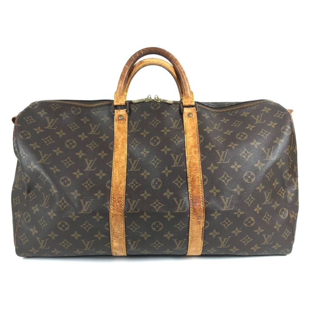 Louis Vuitton Boston Bag Keepall Bandouliere 50 Monogram Canvas Brown