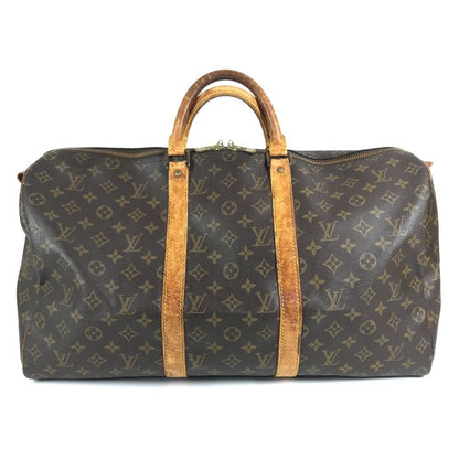 Louis Vuitton Boston Bag Keepall Bandouliere 50 Monogram Canvas Brown