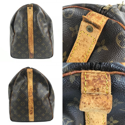 Louis Vuitton Boston Bag Keepall Bandouliere 50 Monogram Canvas Brown — view 8