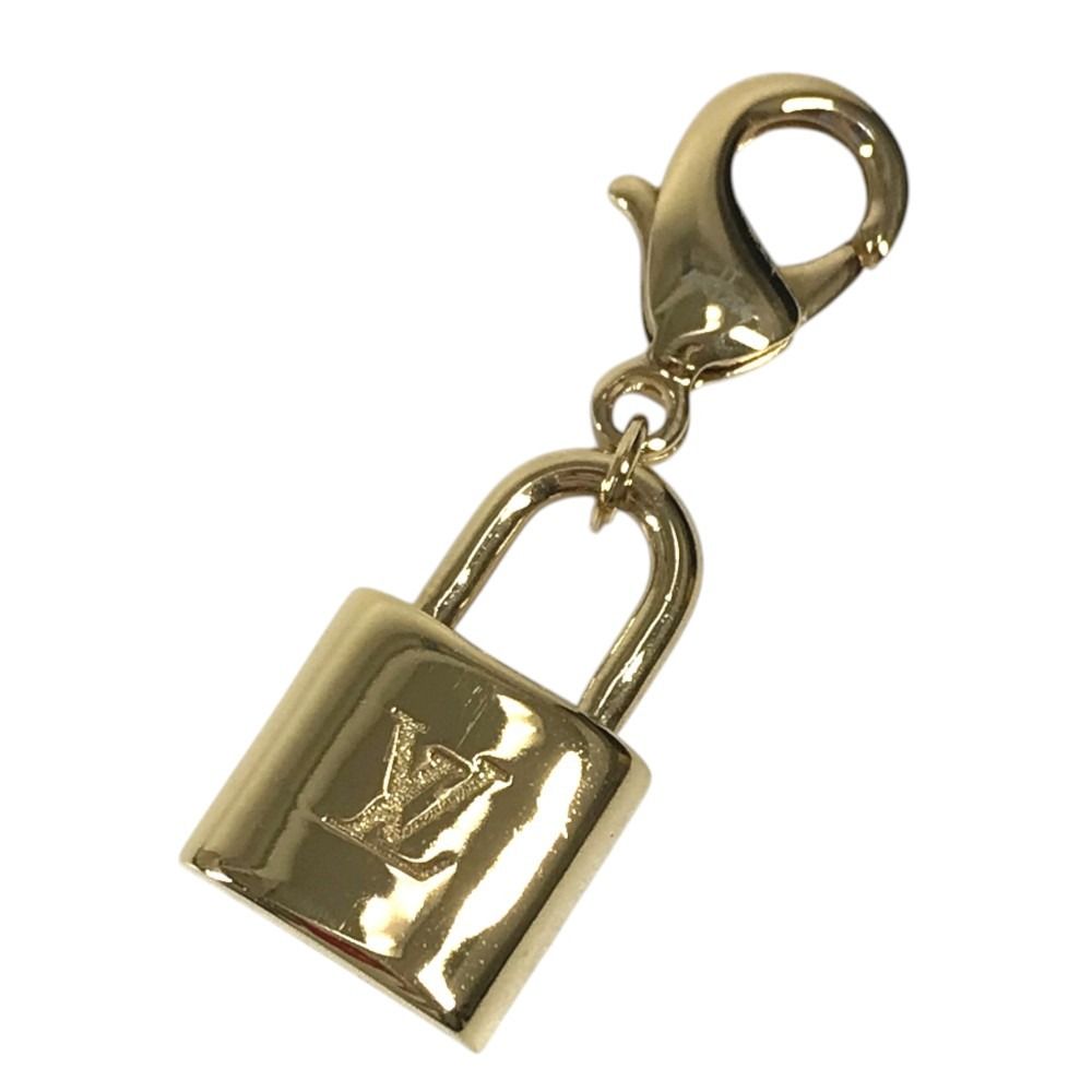 Louis Vuitton Charm LV Logo Padlock Metal Gold Keychain