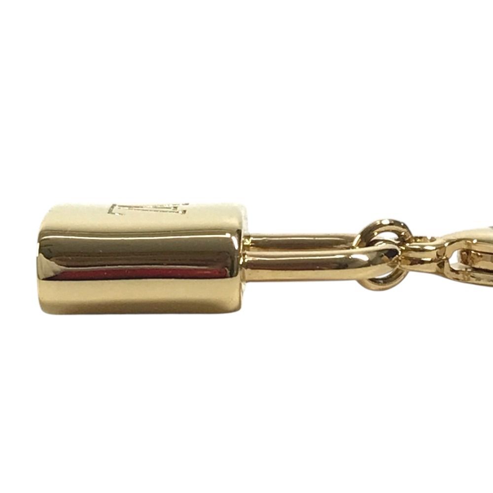 Louis Vuitton Charm LV Logo Padlock Metal Gold Keychain — view 3