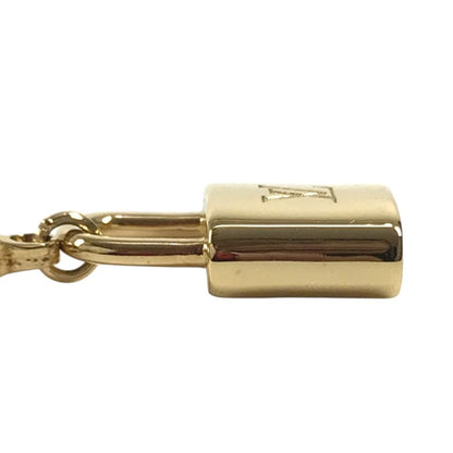 Louis Vuitton Charm LV Logo Padlock Metal Gold Keychain — view 4