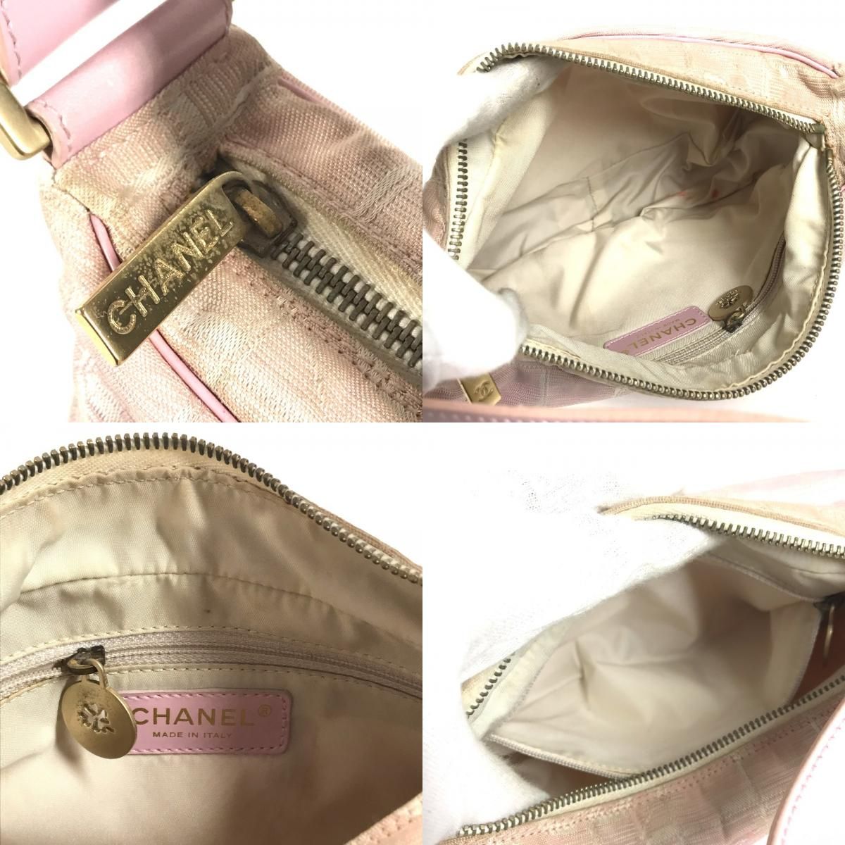 Chanel Shoulder Bag CC Logo New Travel Line Pink — view 8