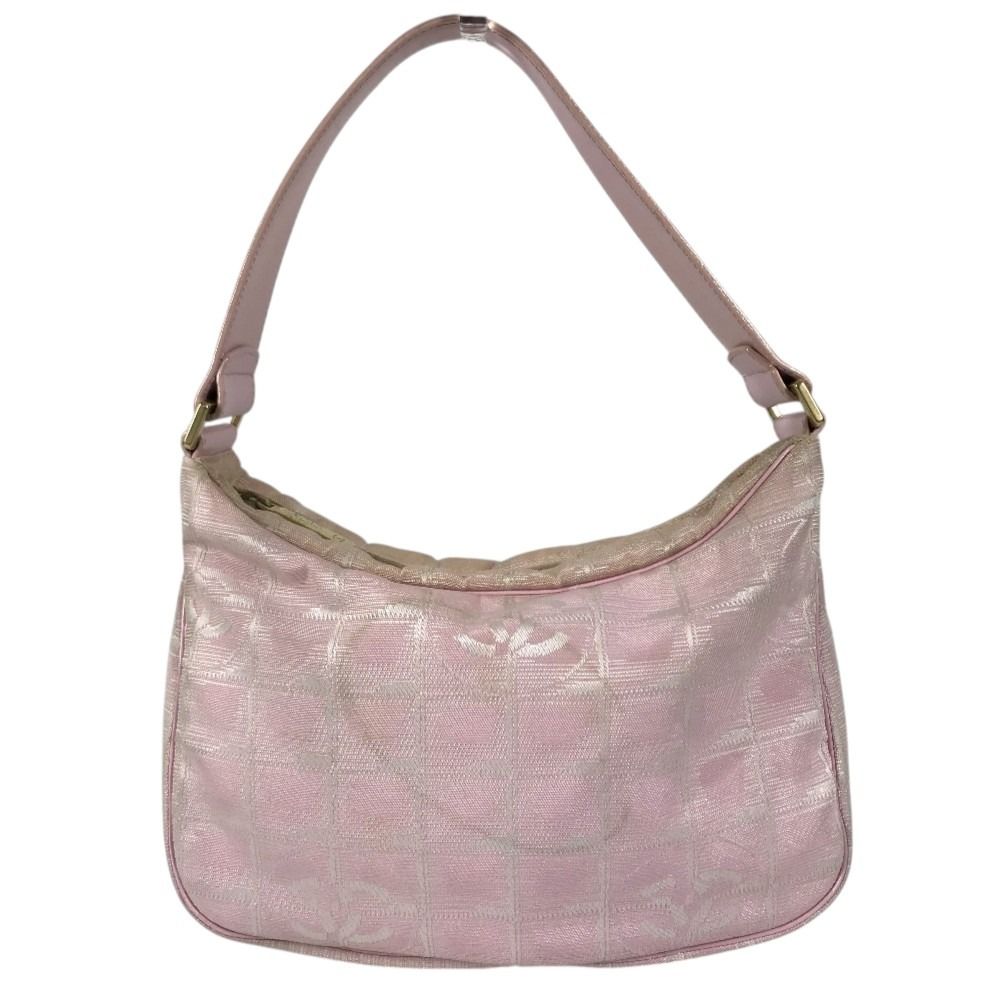 Chanel Shoulder Bag CC Logo New Travel Line Pink