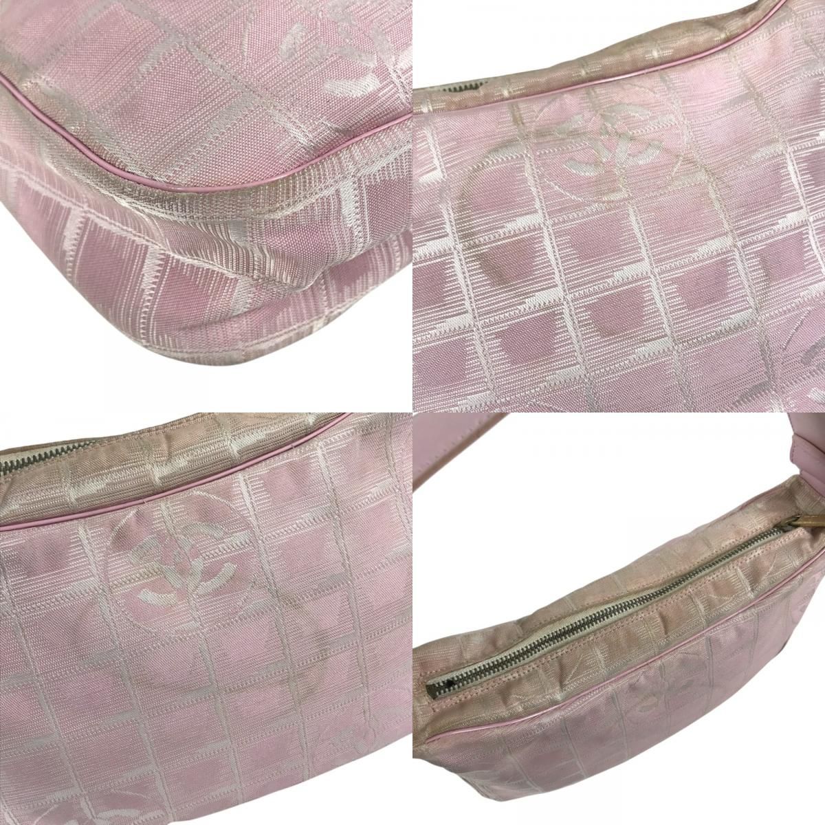 Chanel Shoulder Bag CC Logo New Travel Line Pink — view 7