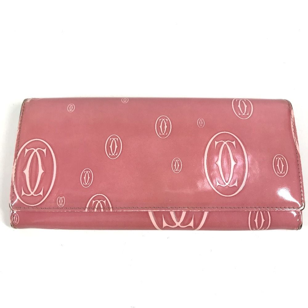 Cartier Wallet Happy Birthday Logo Leather Pink