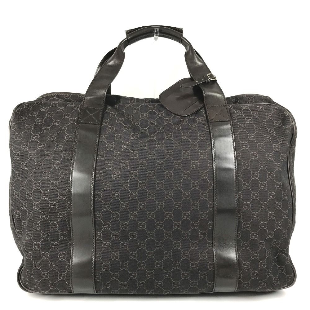 Gucci Boston Bag GG Logo Canvas Leather Brown — view 2
