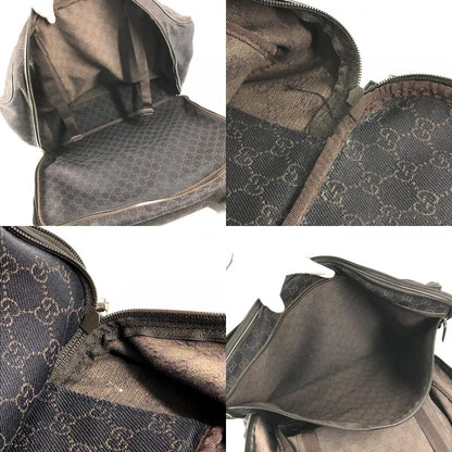 Gucci Boston Bag GG Logo Canvas Leather Brown — view 8