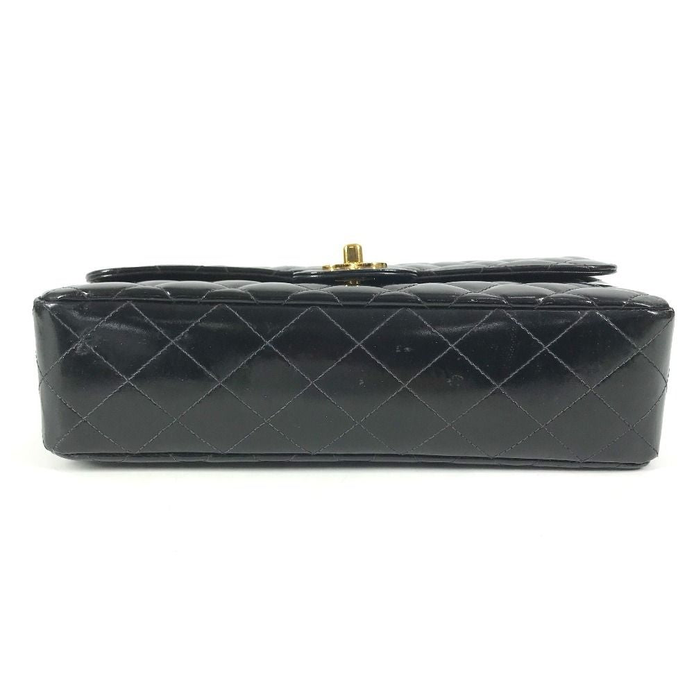 Chanel Handbag Top Handle Quilted CC Logo Vintage Patent Black — view 5