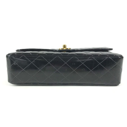 Chanel Handbag Top Handle Quilted CC Logo Vintage Patent Black — view 5
