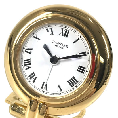 Cartier Table Clock Colisee Logo Watch Travel Gold Plated — view 2
