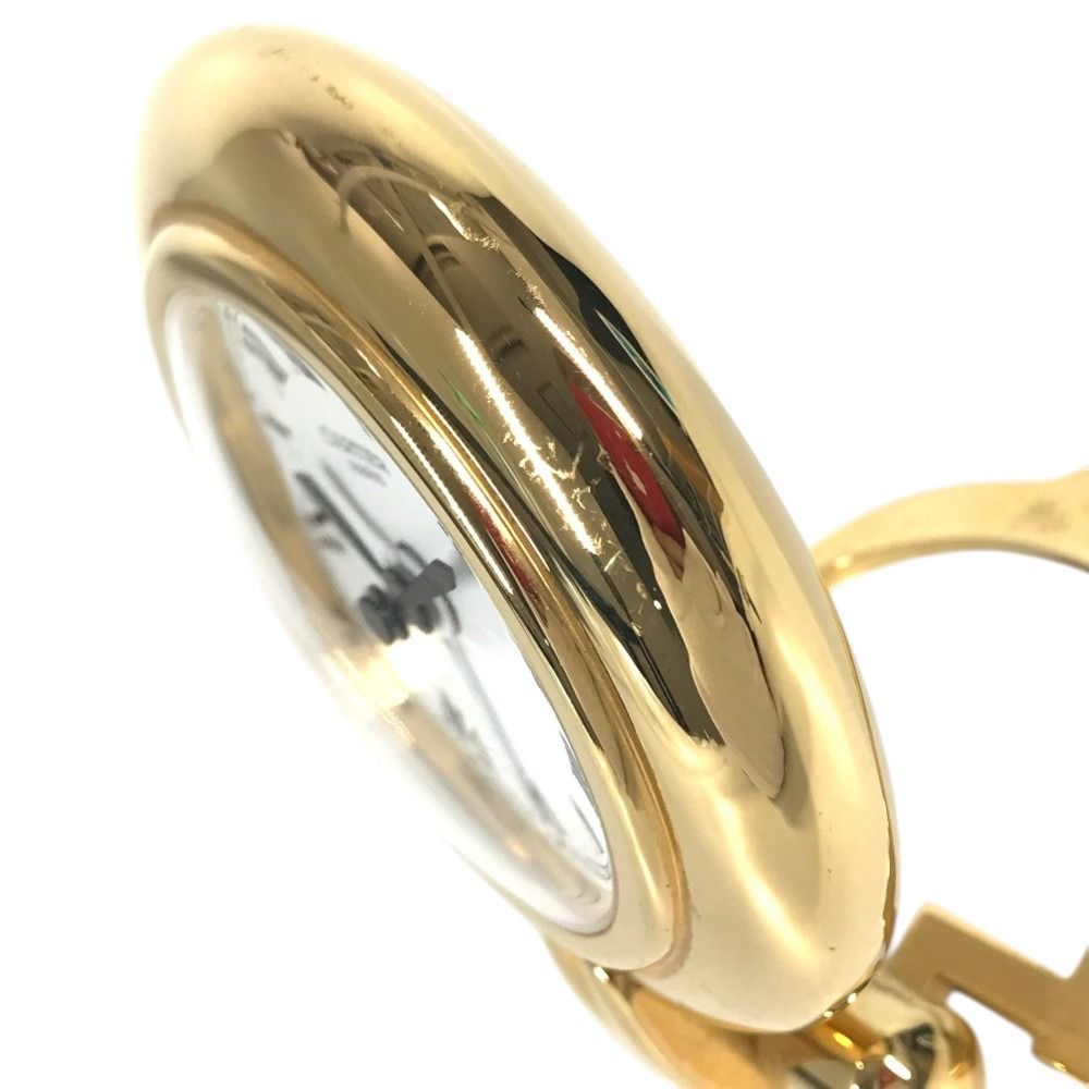 Cartier Table Clock Colisee Logo Watch Travel Gold Plated — view 4