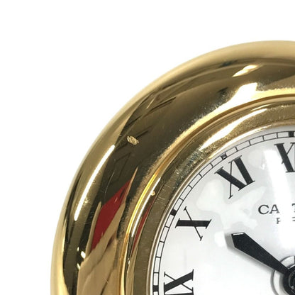 Cartier Table Clock Colisee Logo Watch Travel Gold Plated — view 6