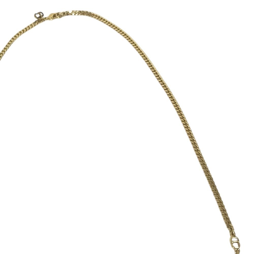 Dior Necklace Long CD Logo Vintage Metal Gold — view 7