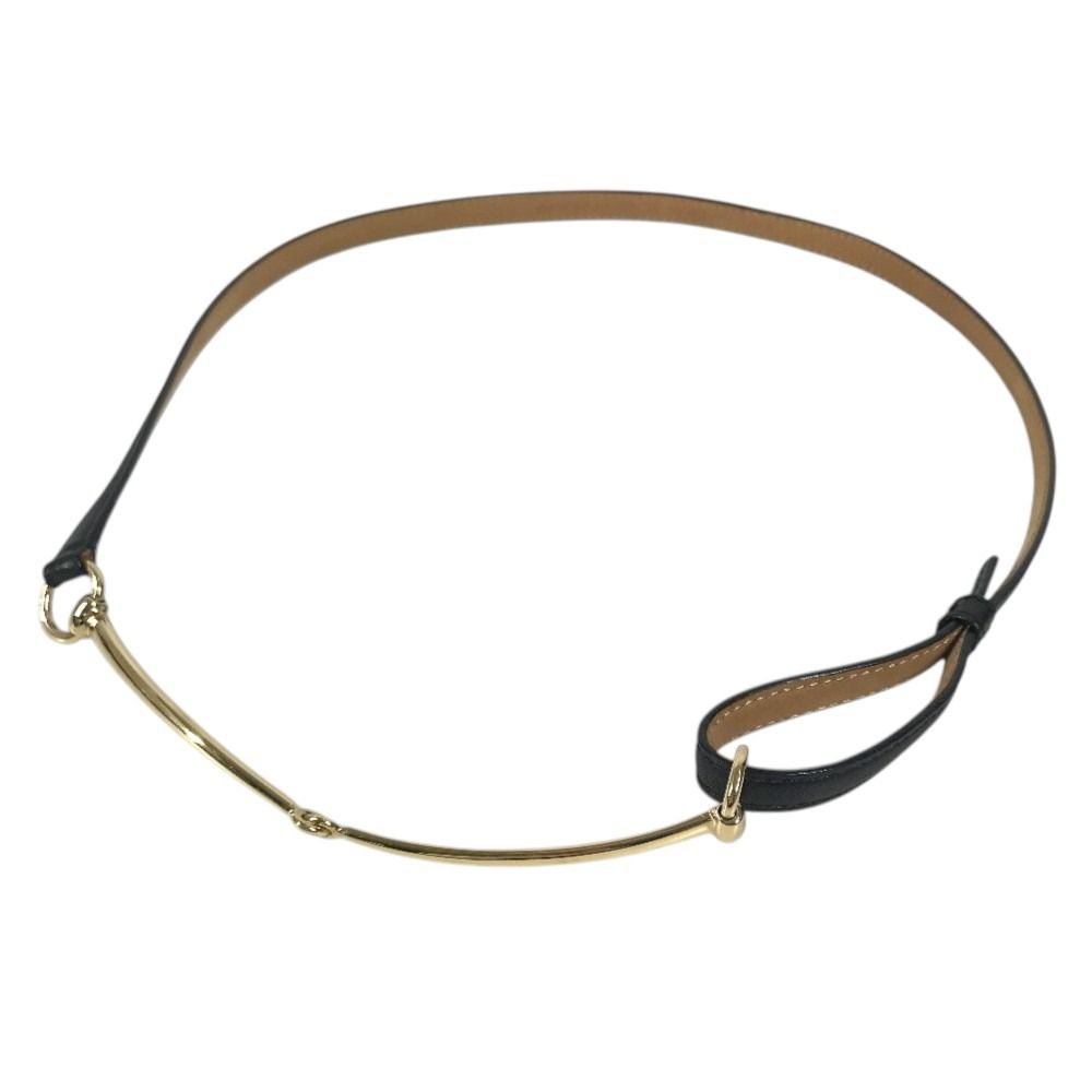 Gucci Belt Logo Horsebit Thin Leather Black — view 2