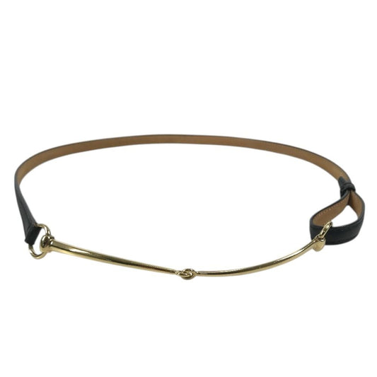 Gucci Belt Logo Horsebit Thin Leather Black
