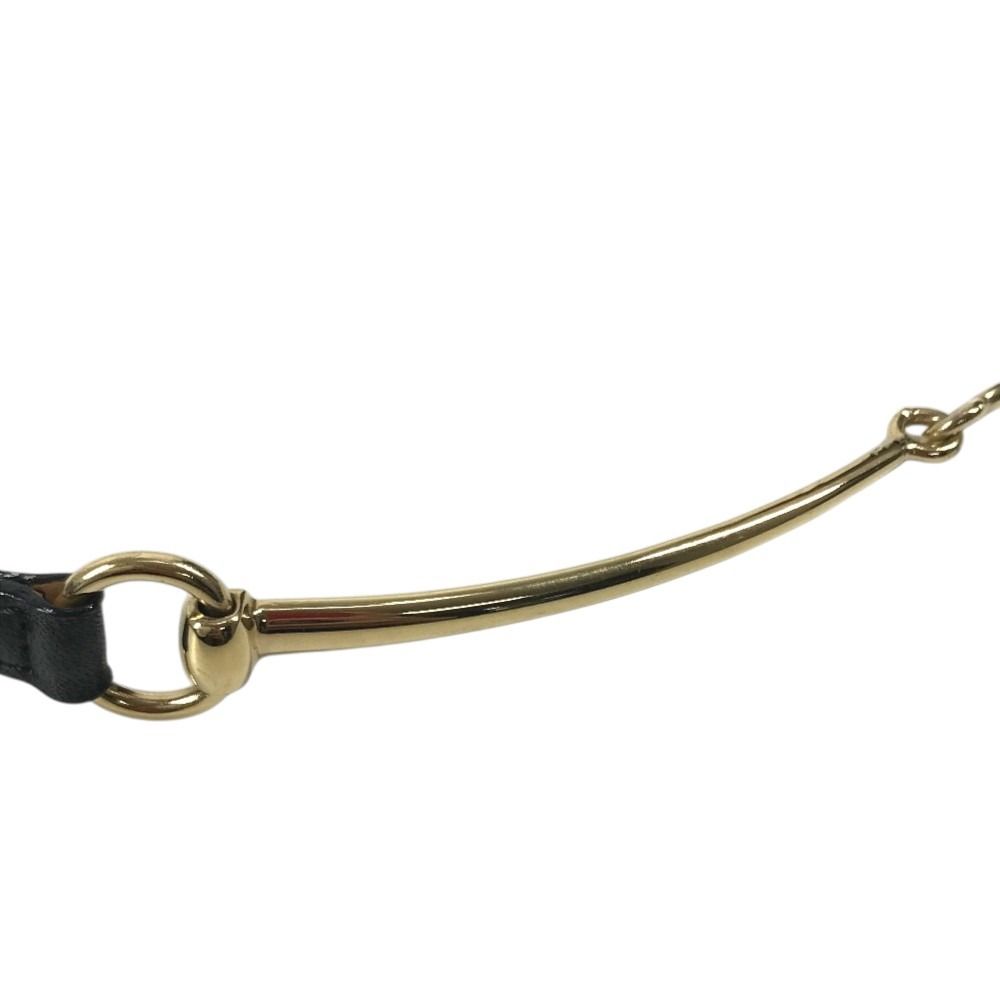Gucci Belt Logo Horsebit Thin Leather Black — view 5