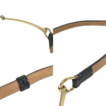 Gucci Belt Logo Horsebit Thin Leather Black — view 8