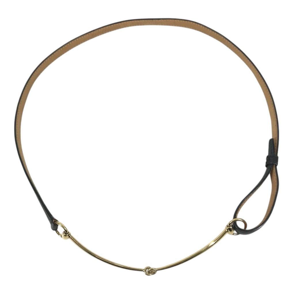 Gucci Belt Logo Horsebit Thin Leather Black — view 4
