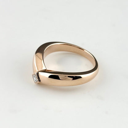 Cartier Triandle Pink Gold Ring Melee Diamond — view 3