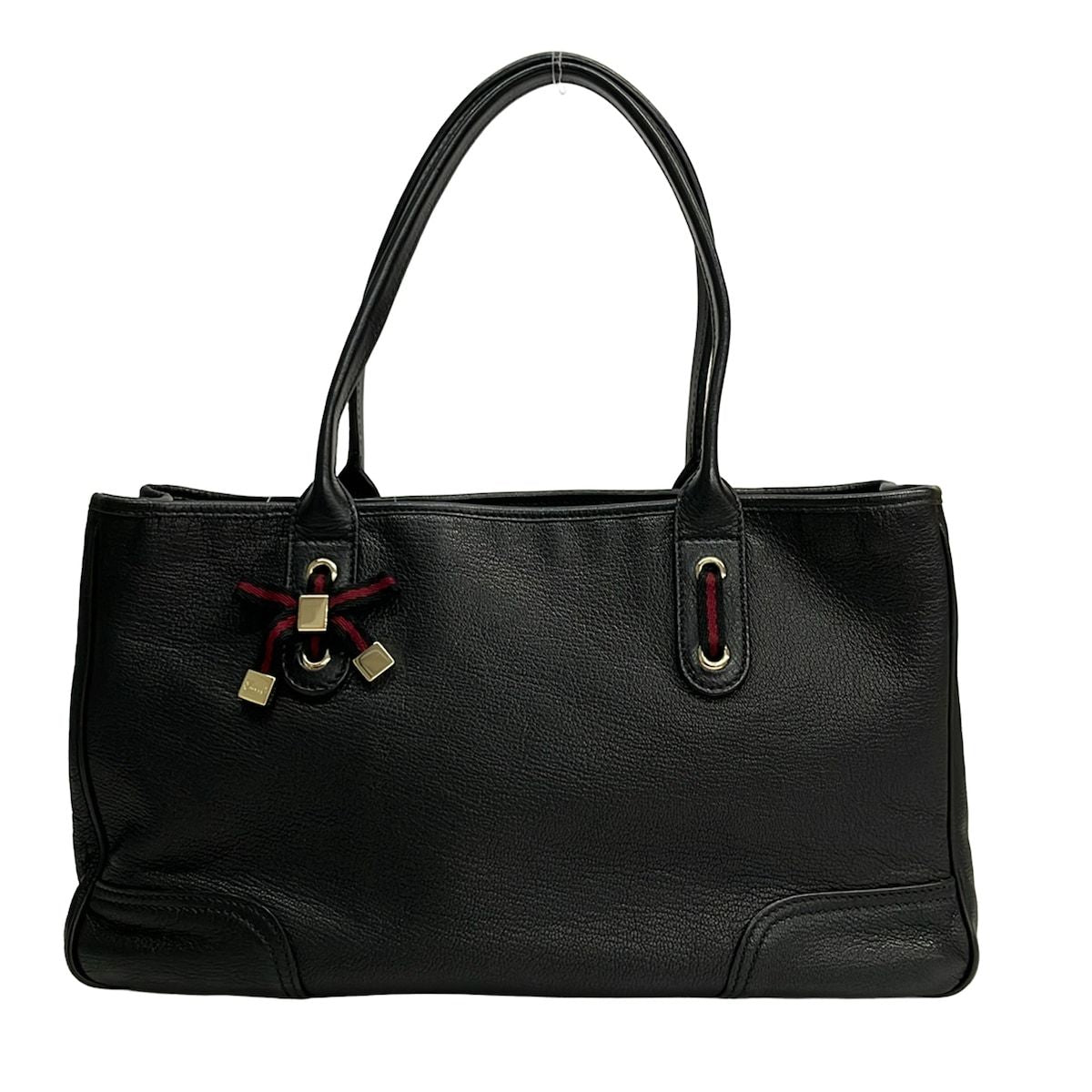 Gucci Handbag Princy Black Ribbon Internal Interlocking G Leather