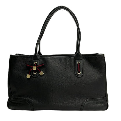 Gucci Handbag Princy Black Ribbon Internal Interlocking G Leather