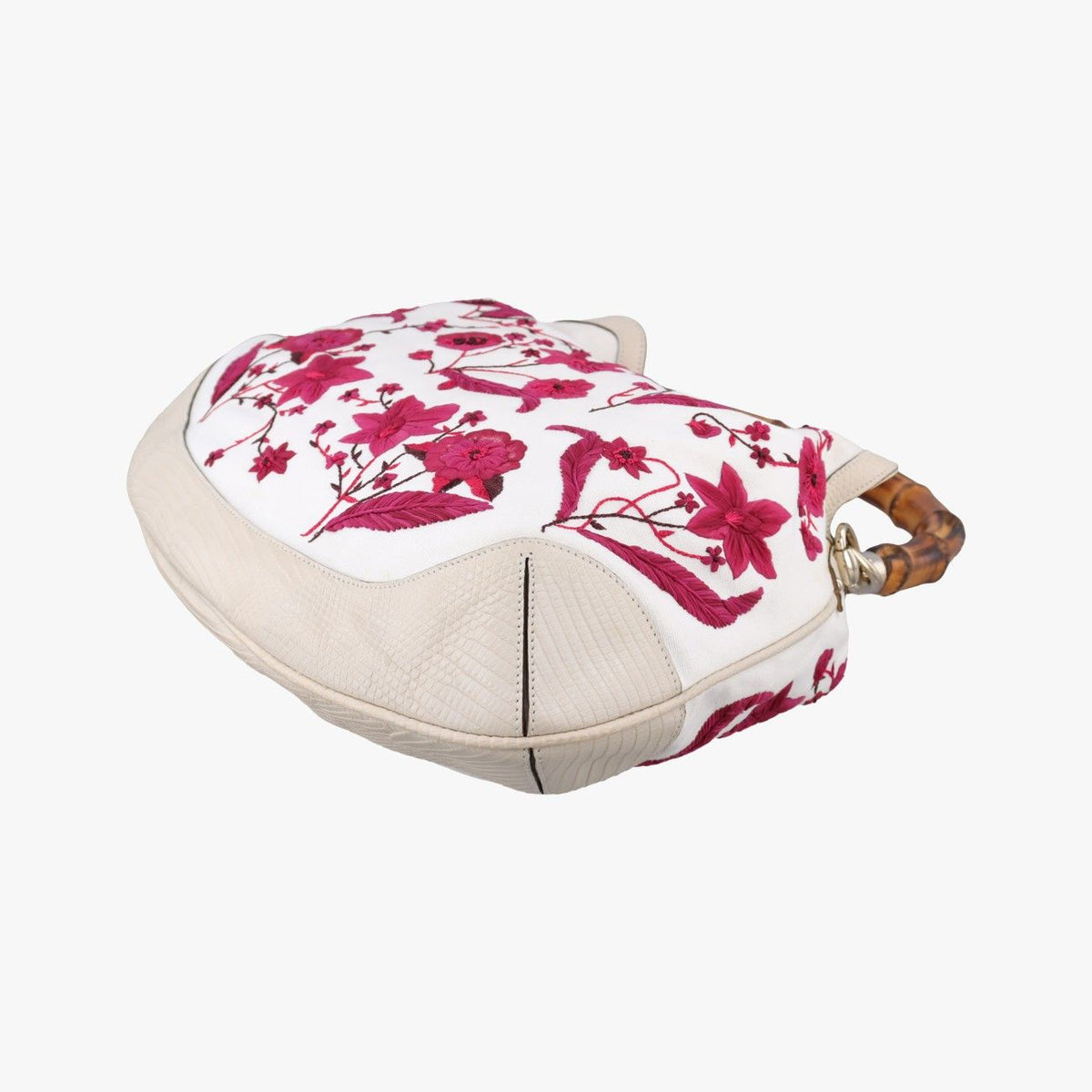 Gucci Bamboo White Bordeaux Flora Canvas Leather — view 4
