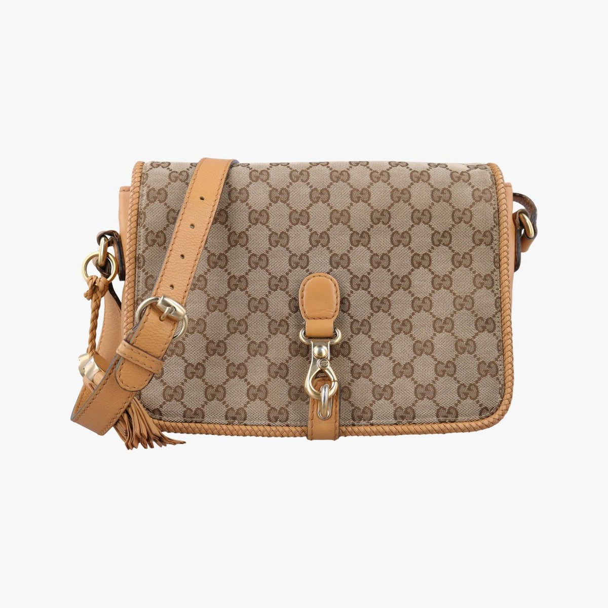 Gucci Marrakech Messenger Brown Canvas Leather