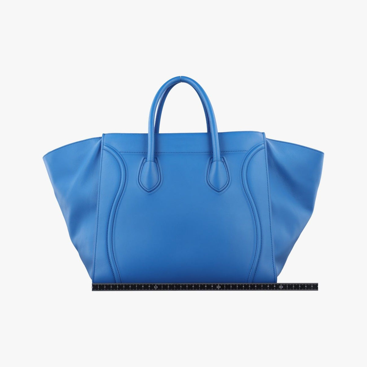 Celine Luggage Square Phantom Blue Leather Handbag — view 2