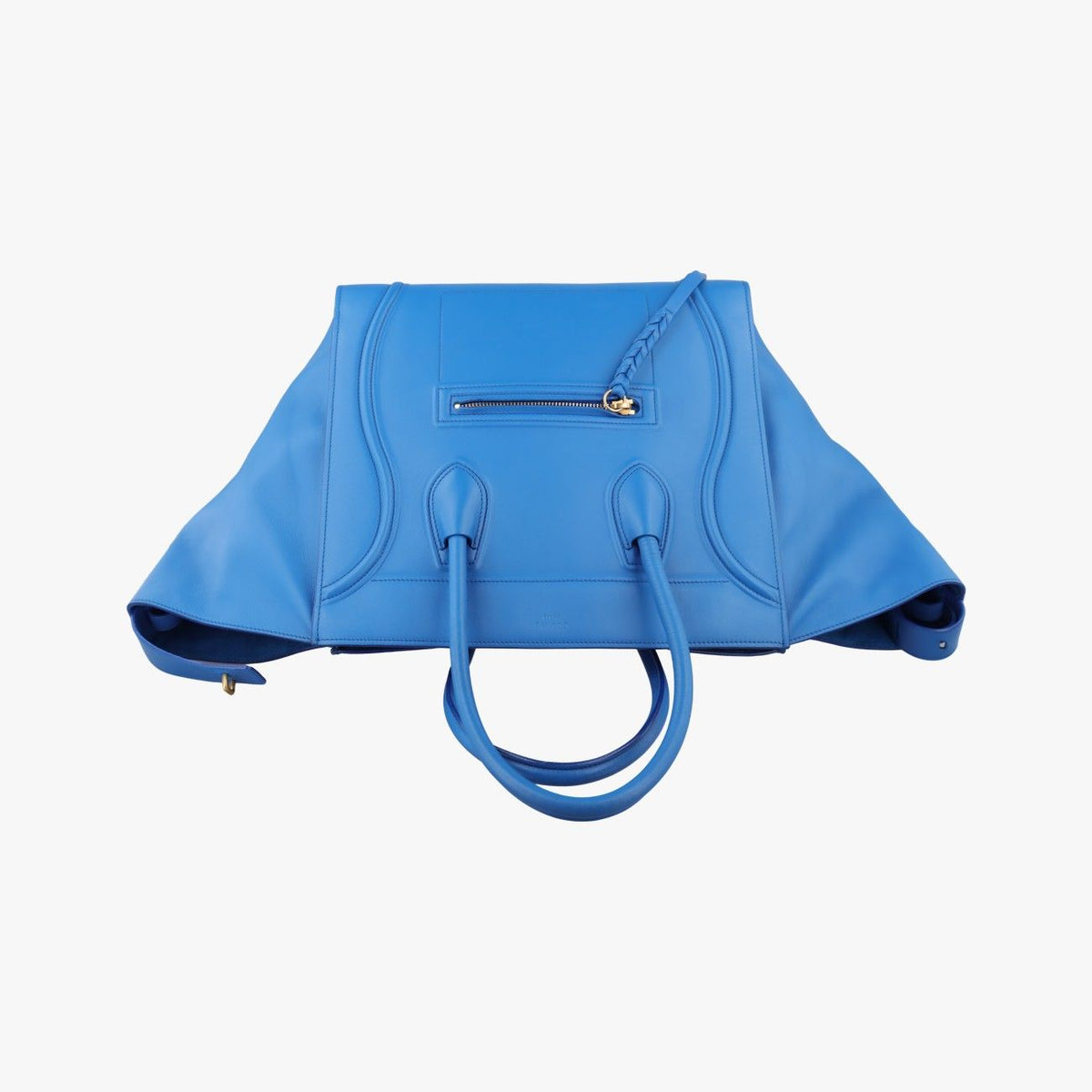 Celine Luggage Square Phantom Blue Leather Handbag — view 8