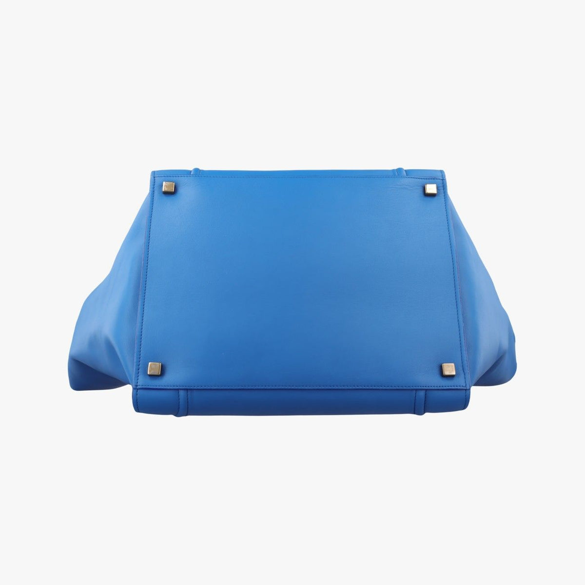 Celine Luggage Square Phantom Blue Leather Handbag — view 3